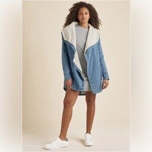 VENUS Blue Denim Jacket with White Fleece